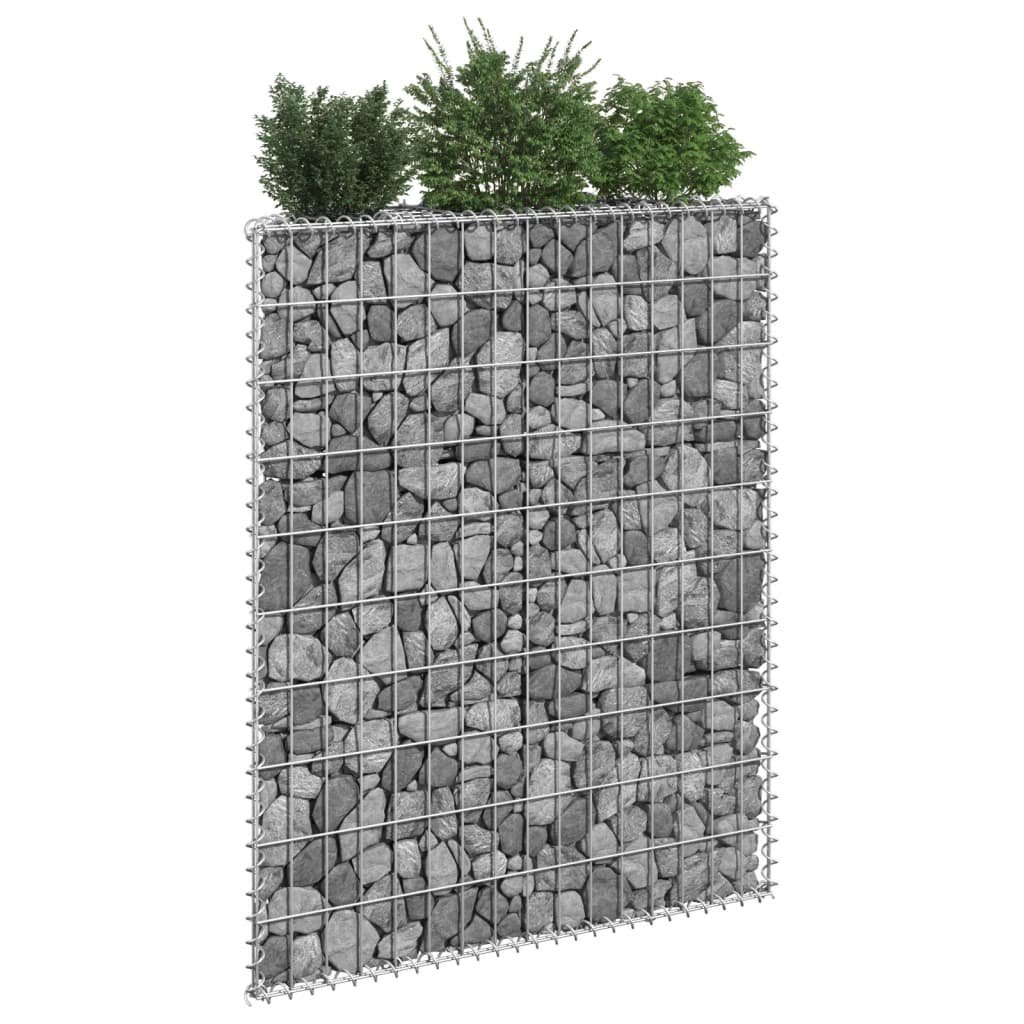vidaXL Podniesiona rabata gabionowa trapezowa stal 80x20x100 cm 145652