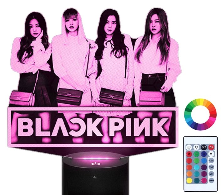 Lampka Nocna 3D LED Zespół Black Pink K-Pop Grawer