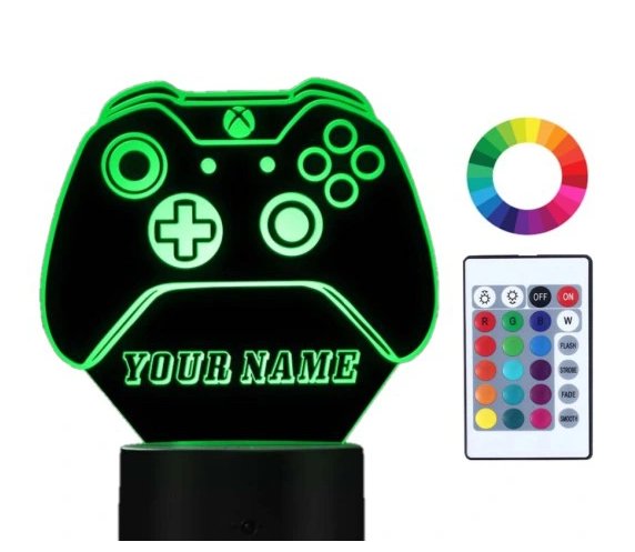 Lampka Nocna 3D LED GAME PAD XBOX PS Grawer Imię