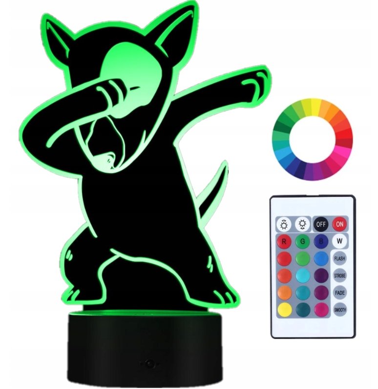 Lampka Nocna 3D LED Piesek Pies Grawer Imię