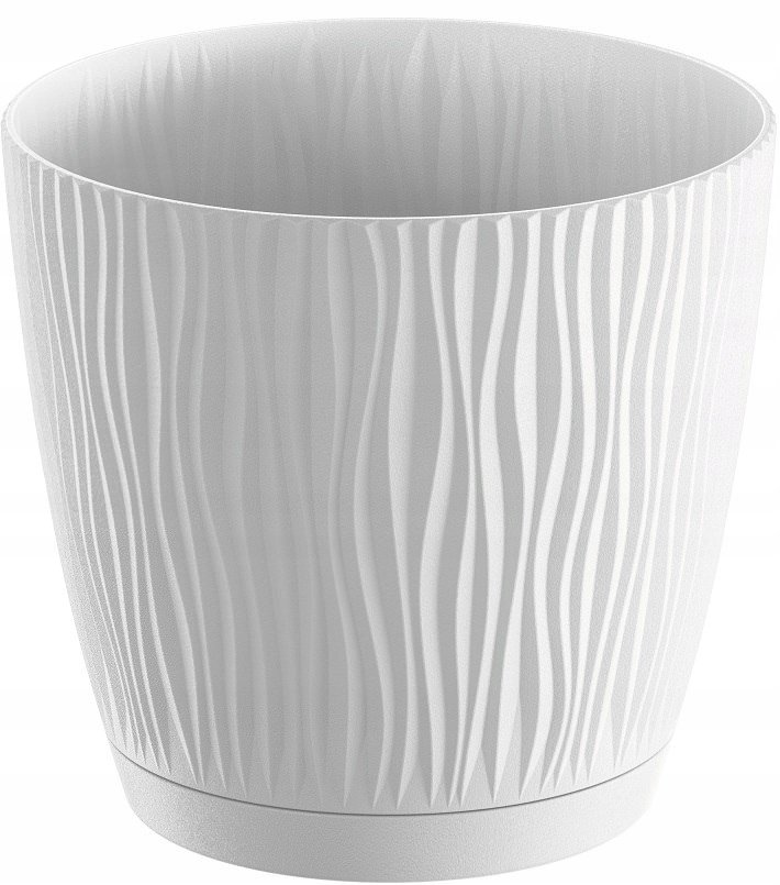 Prosperplast SANDY P doniczka z podstawką 16,8 cm, biała DSY170P