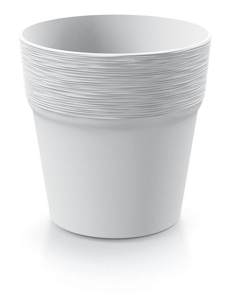 Doniczka Plastikowa Okrągła Biała 17,5 Cm Furu