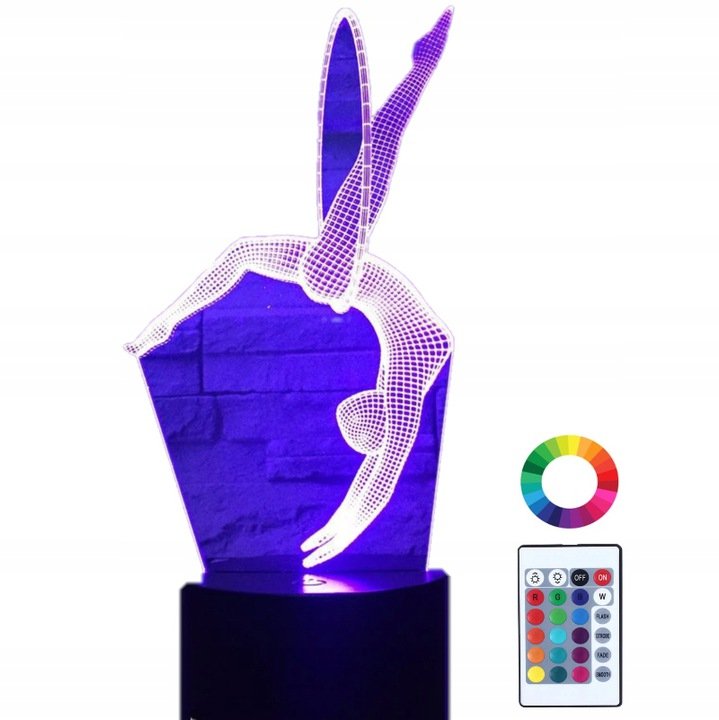 Lampka Nocna 3D Led Gimnastyczka Grawer Imię