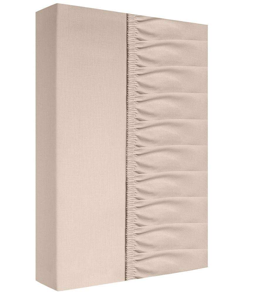 Prześcieradło Bawełniane Z Gumką 160X200 Beżowe Na Materac O Wysokości Do 25 Cm