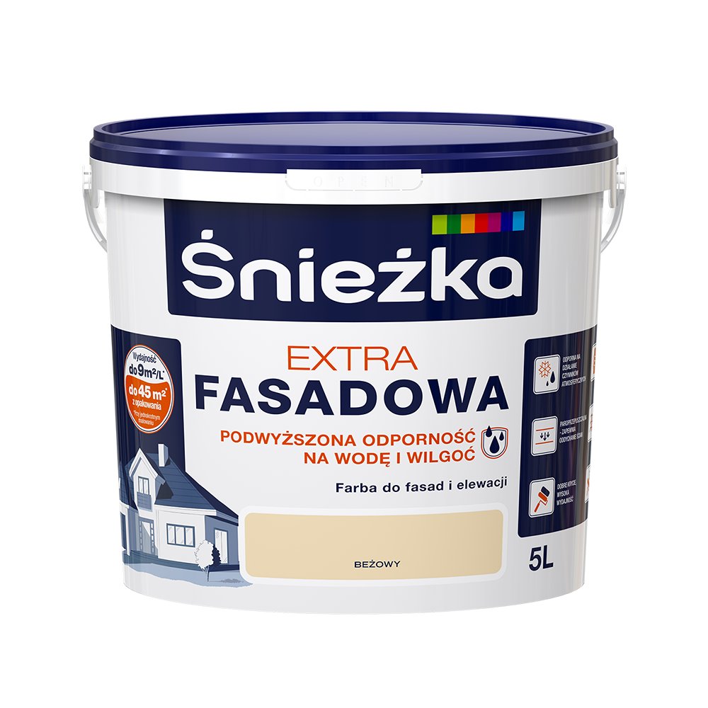 Śnieżka Extra Fasadowa Farba do fasad i elewacji beżowa 5 L