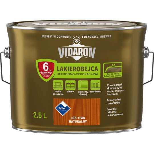 Vidaron Lakierobejca Ochronno-Dekoracyjna Teak Naturalny 2,5 L