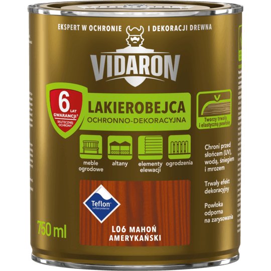 VIDARON VIDARON LAKIEROBEJCA DO DREWNA L06 MAHOŃ AMERYKAŃSKI 0,75L