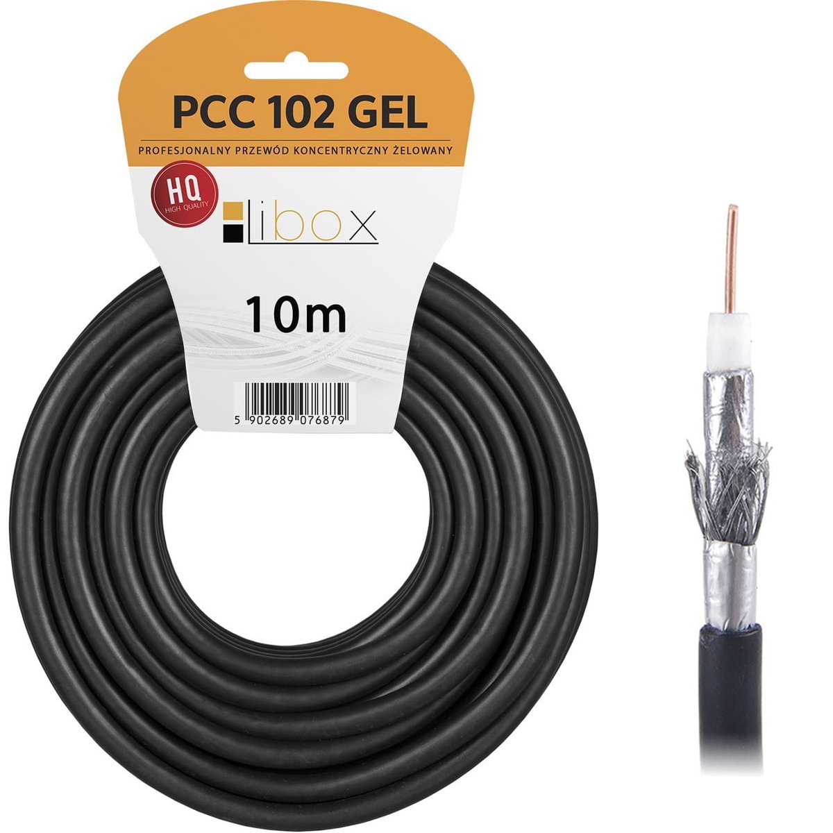 Kabel koncentryczny żelowany RG6U PCC102GEL-10 10m