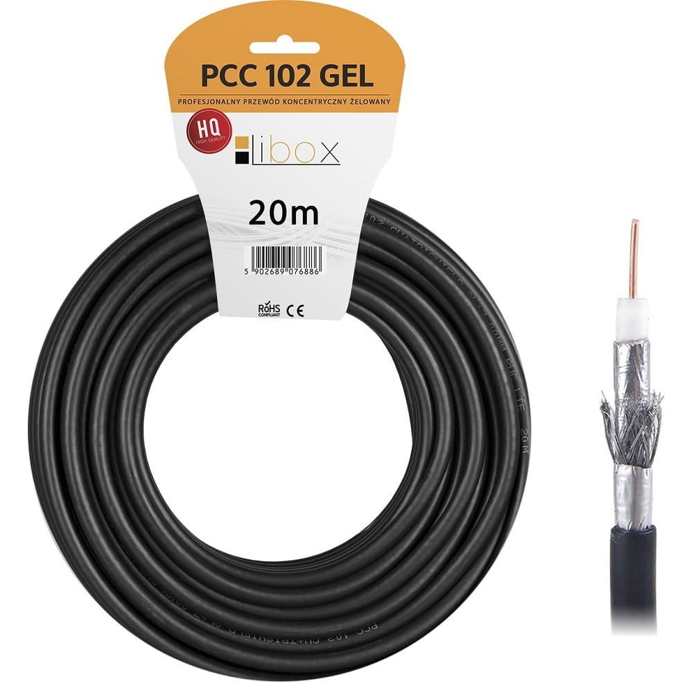 Kabel koncentryczny żelowany RG6U PCC102GEL-20 20m