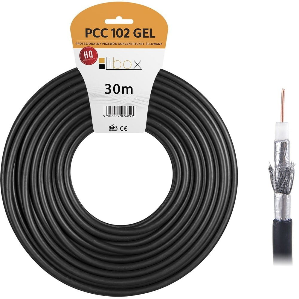 Kabel koncentryczny żelowany RG6U PCC102GEL-30 30m