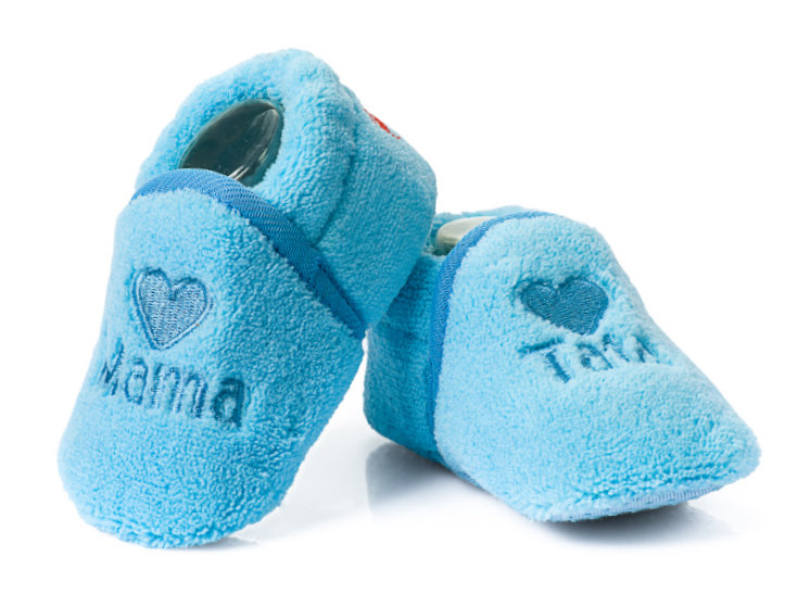 Buciki niemowlęce MAMA TATA – Niebieskie 6-12 m.