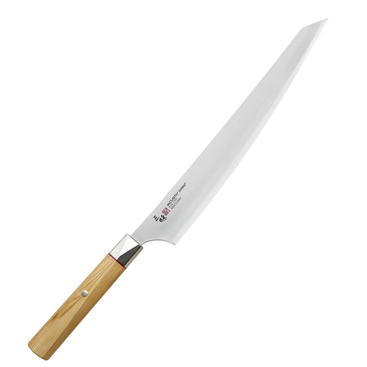Mcusta Zanmai Supreme Twisted 27 Cm Czerwony Nóż Do Porcjowania Mięsa Sujihiki Ze Stali Nierdzewnej