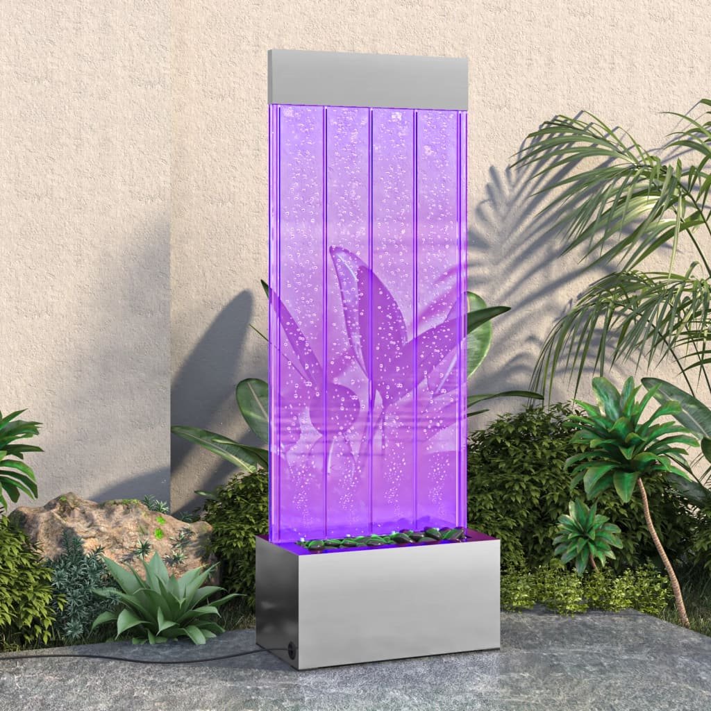 Lumarko Lampa wodna z LED RGB, stal nierdzewna i akryl, 110 cm