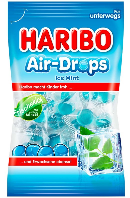 Haribo, cukierki miętowe Air-Drops, 100 g