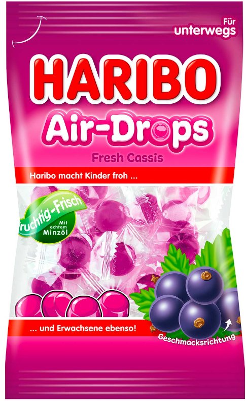 Haribo, cukierki miętowo-porzeczkowe Air Drops, 100 g