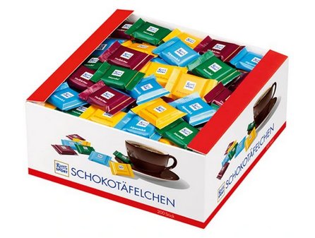 Ritter Sport, mini czekoladki mix smaków, 200 sztuk