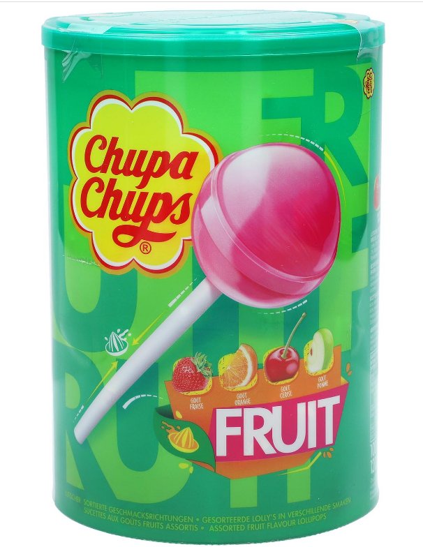 Chupa Chups, lizaki o smaku owocowym Fruit, 100 x 12 g