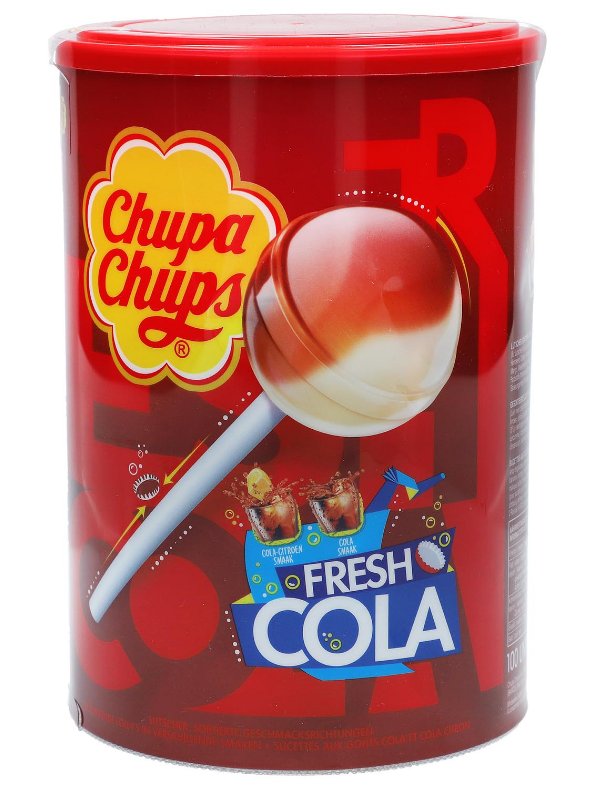 Chupa Chups, lizaki o smaku Fresh Cola, 100 sztuk