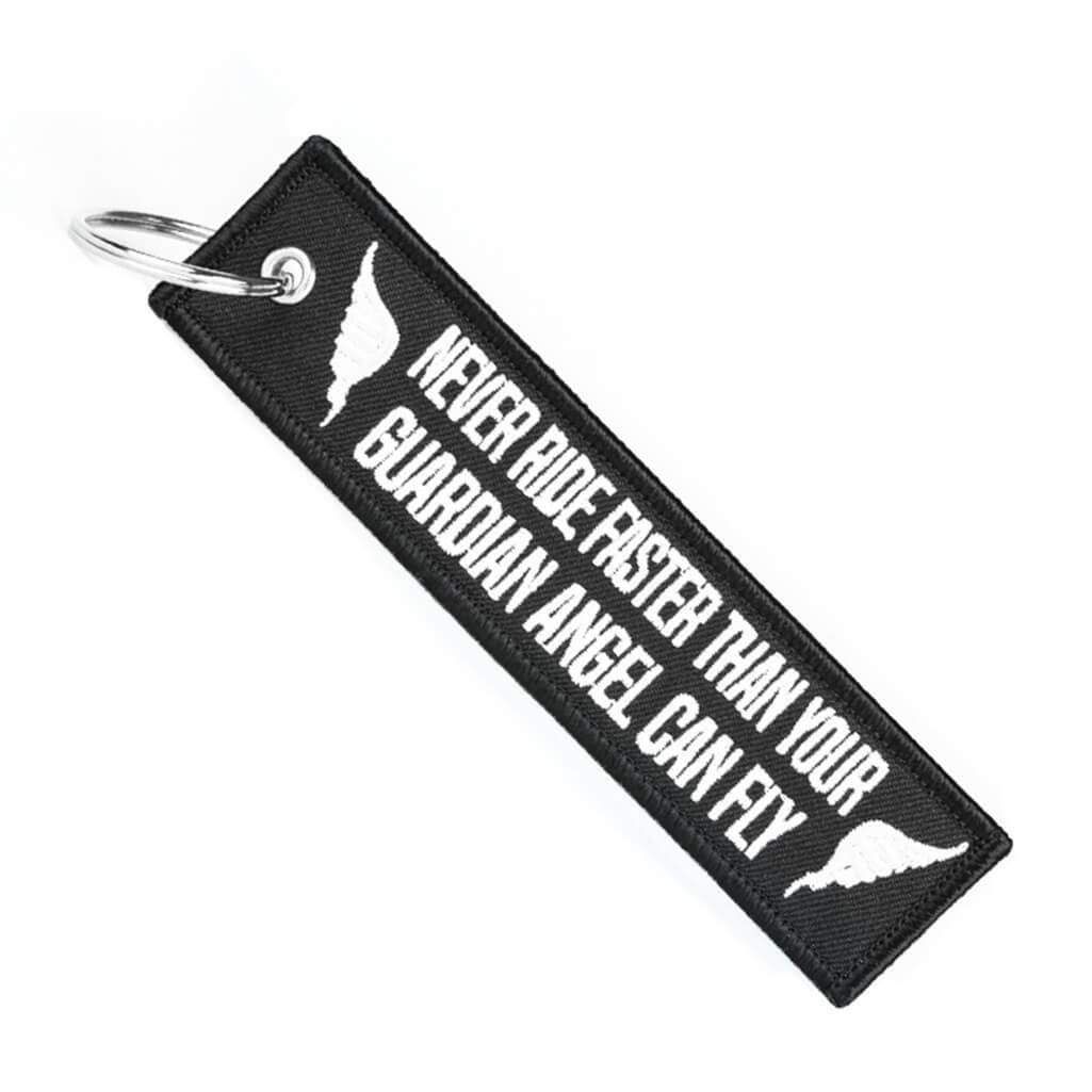Brelok do kluczy Anioł Stróż never ride faster than your guardian angel can fly