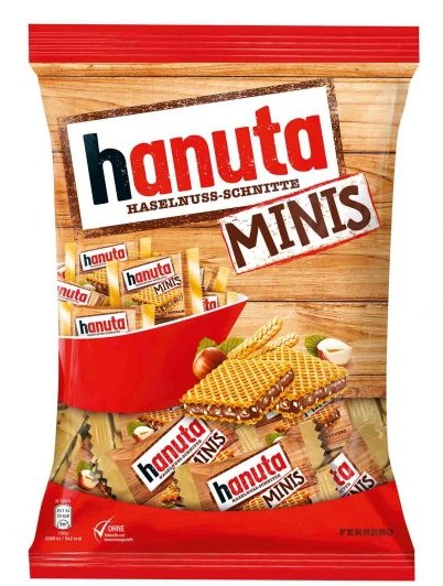 Hanuta, mini wafelki z kremem orzechowym, 200 g