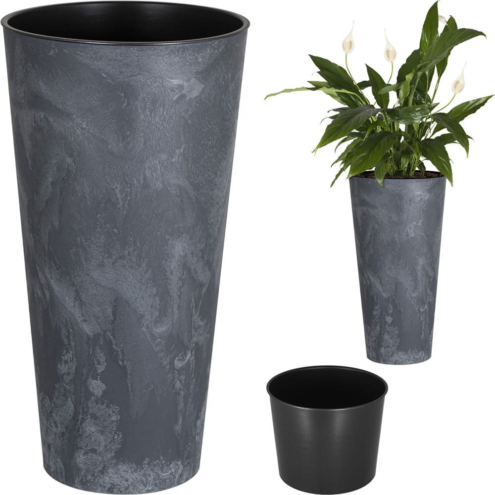 Prosperplast Doniczka z wkładem Tubus Slim Effect DTUS400E antracyt AP_219010