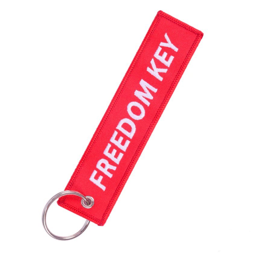 Brelok do kluczy FREEDOM KEY klucz wolności czerwony