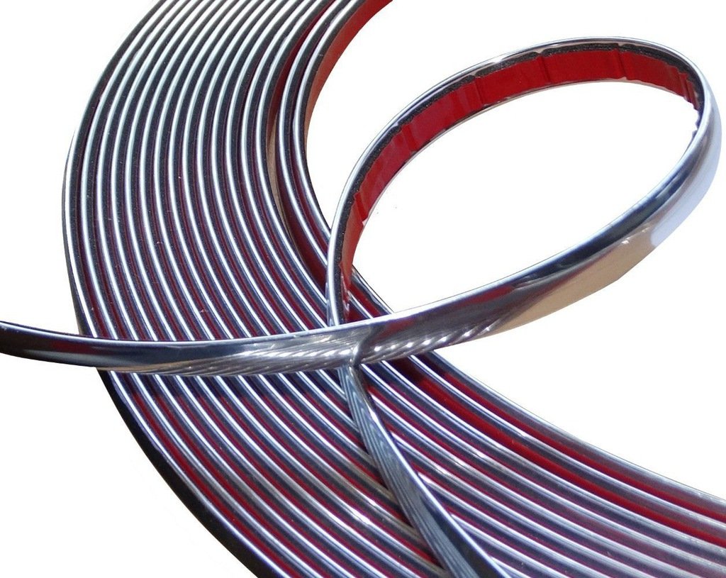 LISTWA OZDOBNA TAŚMA CHROM CHROMOWANA Żory 6mm 1m