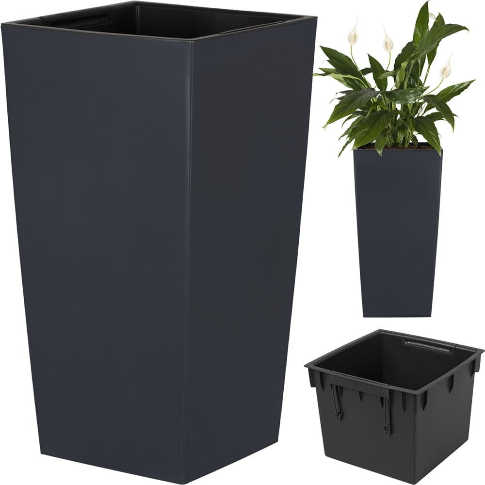 Prosperplast Doniczka z wkładem Urbi Square DURS240 antracyt AP_219373