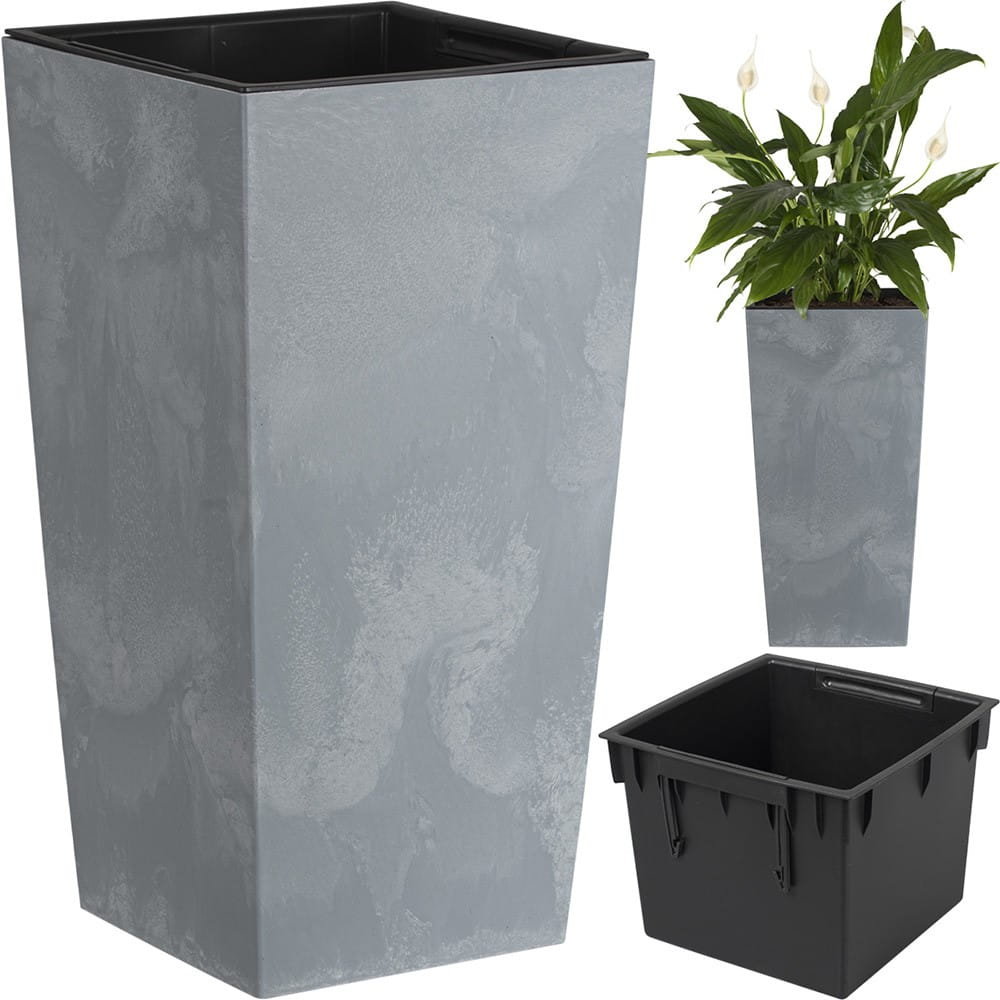 Prosperplast Doniczka z wkładem Urbi Square Effect DURS200E beton AP_219201