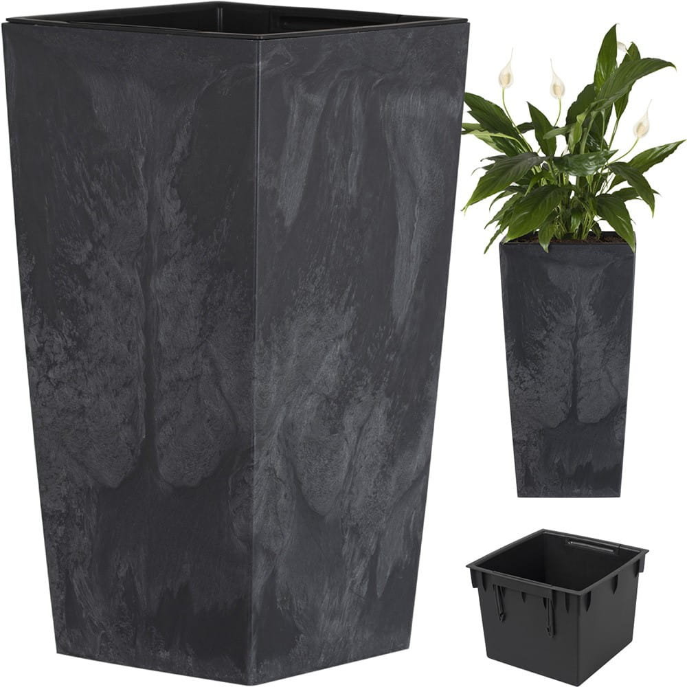 Prosperplast Doniczka z wkładem Urbi Square Effect DURS200E antracyt AP_219554
