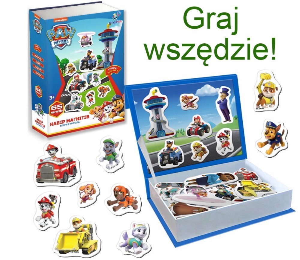 Psi Patrol. Wielka przygoda - zestaw magnesów - Aston Active