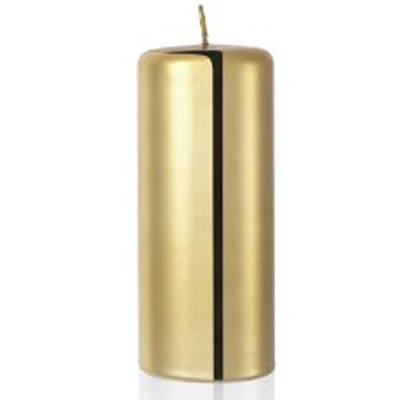 FEM Candles dekoracyjna świeca słupek metalizowana 180/70 mm - Złota