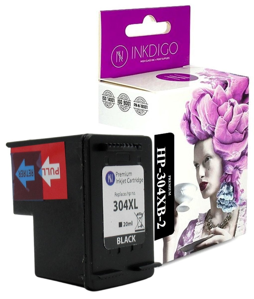 INKDIGO 304XL zgodny Tusz do HP 2620 2630 2633 3732 Czarny 20ml