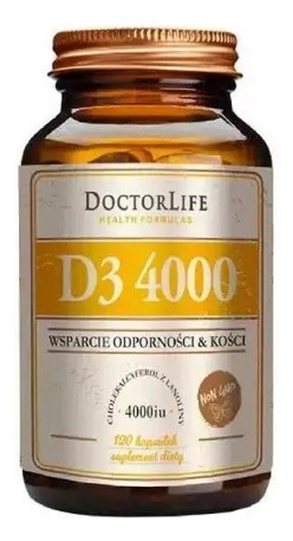 Doctor Life D3 4000 wsparcie odporności & kości - suplement diety 120 szt.