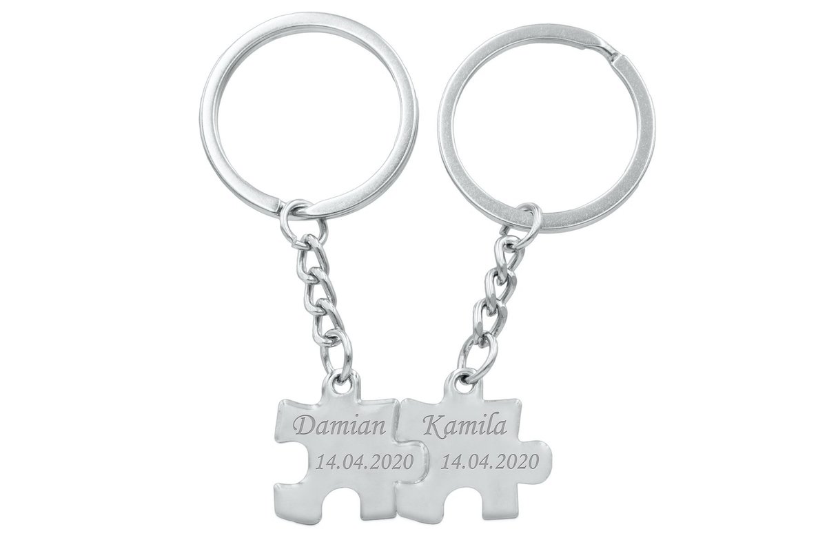 Breloki Dla Par Dwa Puzzle Z Grawerem