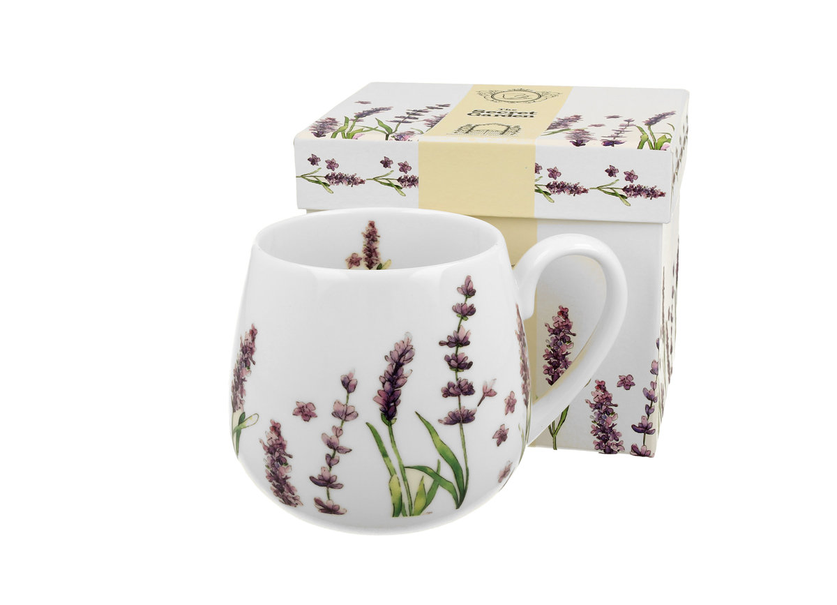 Kubek do kawy i herbaty porcelanowy, baryłka DUO CLASSIC LAVENDER 430 ml