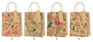 torba prezentowa 32x42 kraft, ptaki na gałązkach