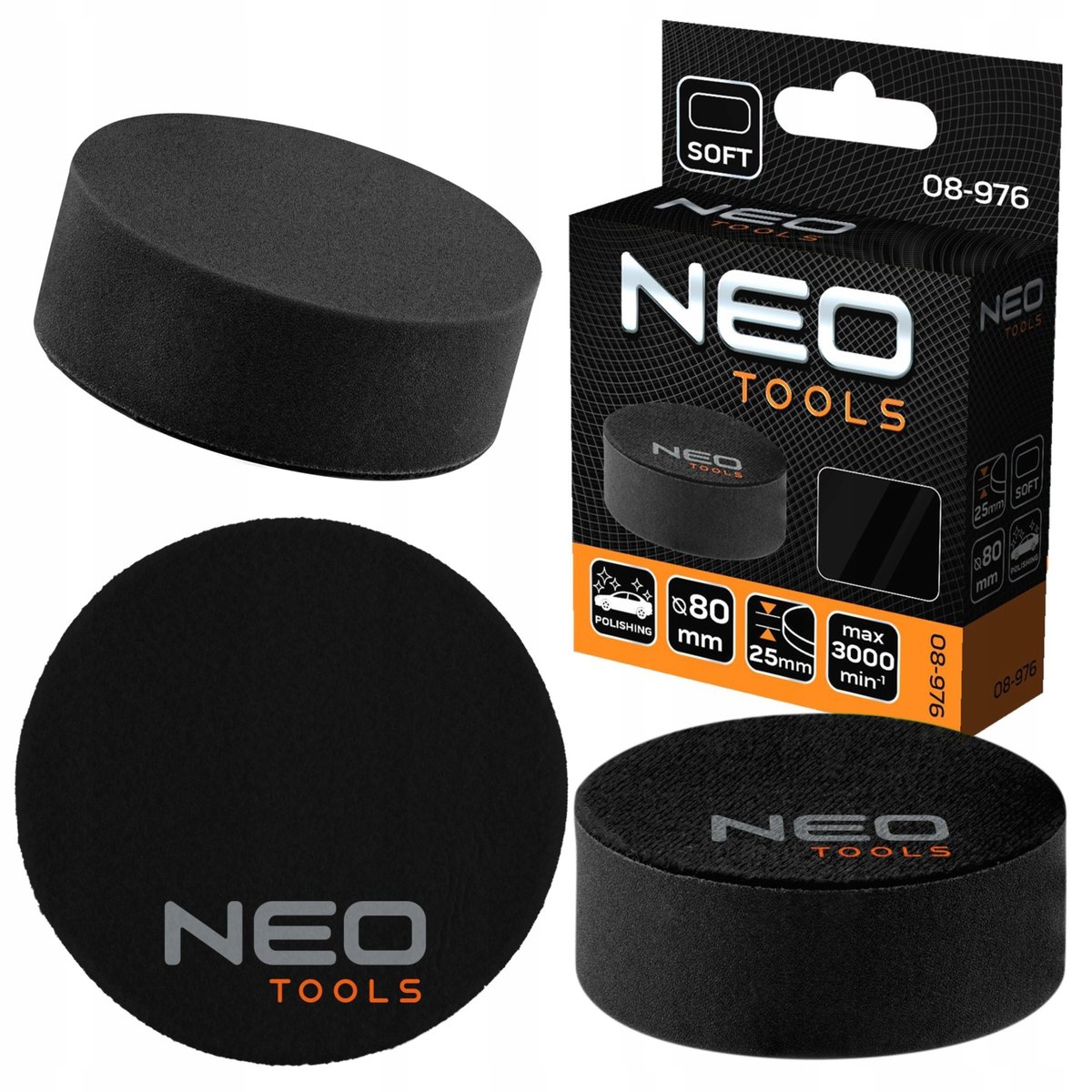 Neo Tools Pad polerski 80 x 25 mm gąbka miękka TOP-08-976