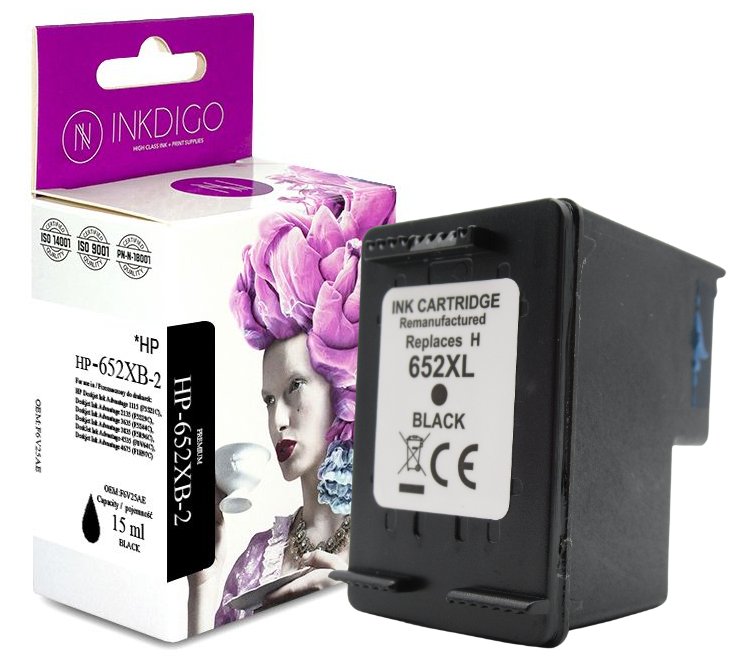 INKDIGO 652XL zgodny Tusz do HP Deskjet 3635 3775 1115 2135 Czarny 20ml