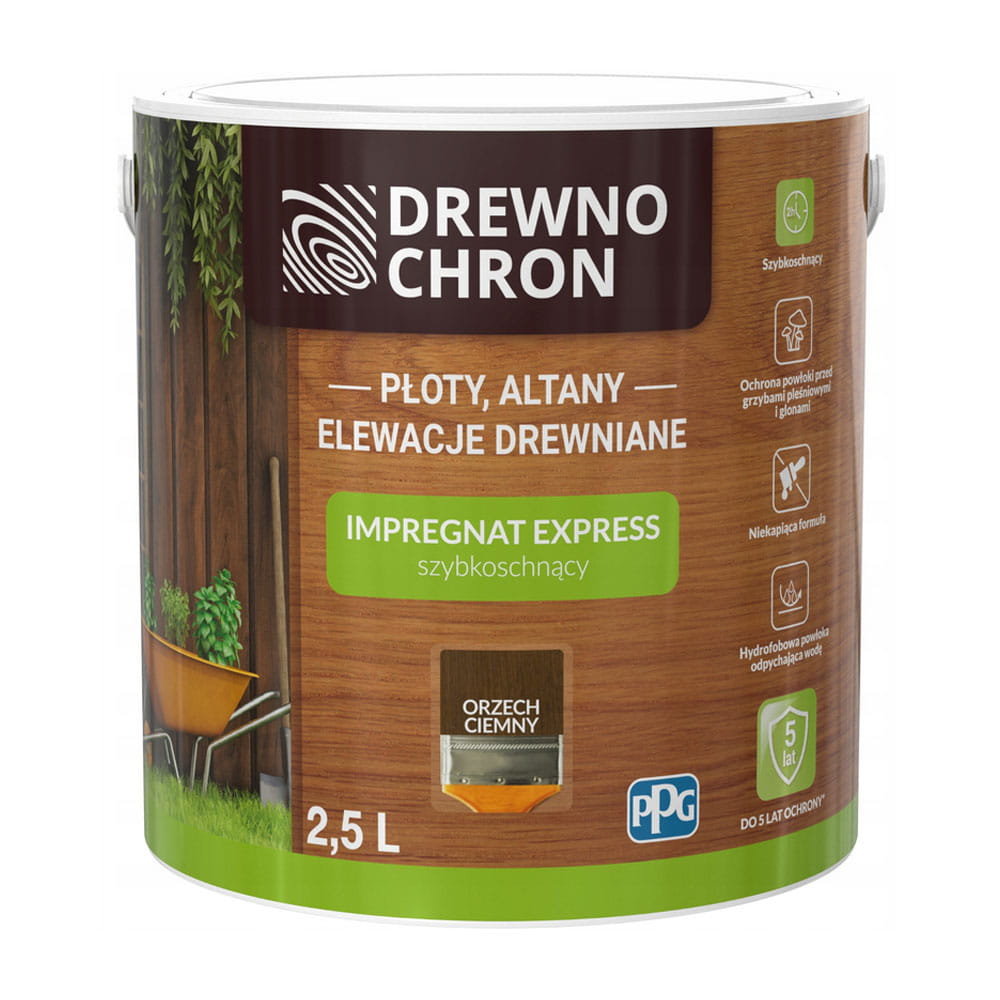 Drewnochron IMPREGNAT EXPRESS OGR$2D- orzech ciemny, 2.5l