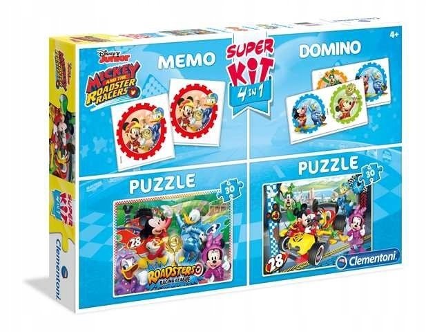 Clementoni SUPER KIT PUZZLE 2x30 + MEMO + DOMINO MICKEY AND THE ROADSTER RACERS