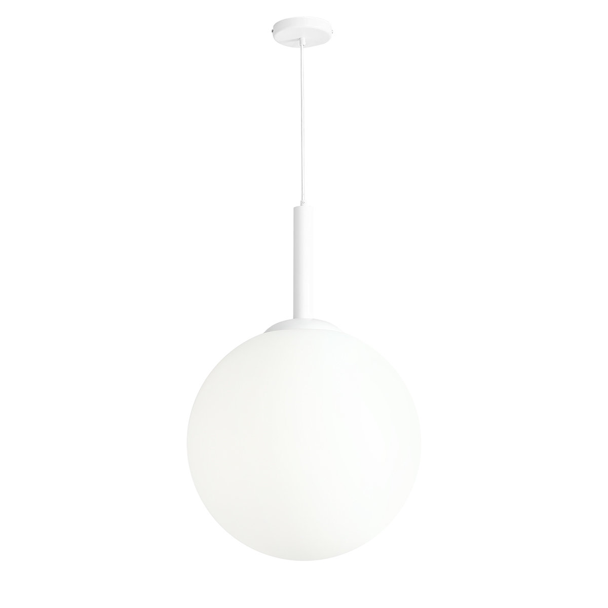 Lampa wisząca Bosso, 1-pkt. biała 50 cm