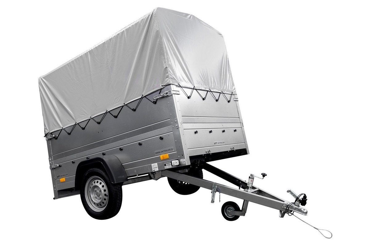 UNITRAILER Przyczepa GARDEN TRAILER 201 KIPP (NEW) z kołem podporowym, burtami bis i stelażem H-800 z pokrowcem szarym UT004184