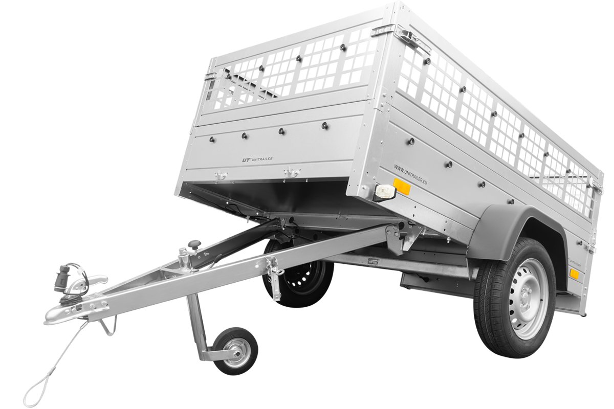 UNITRAILER Przyczepa GARDEN TRAILER 201 KIPP (NEW) z kołem podporowym i burtami siatkowymi UT004229