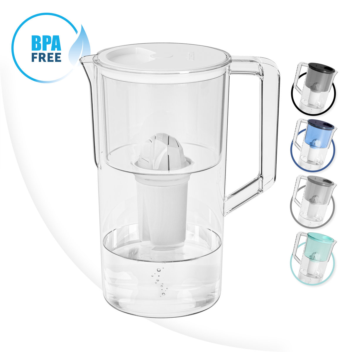Dzbanek Filtrującyaquaclassic Basic, Wessper, Wkład Filtrujący W Zestawie, 2,5L, Biały
