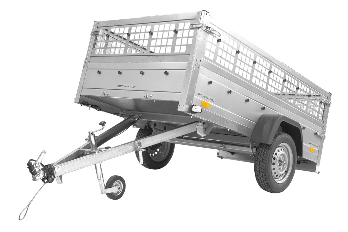 UNITRAILER Przyczepa GARDEN TRAILER 230 KIPP (NEW) z kołem podporowym i burtami siatkowymi UT004191