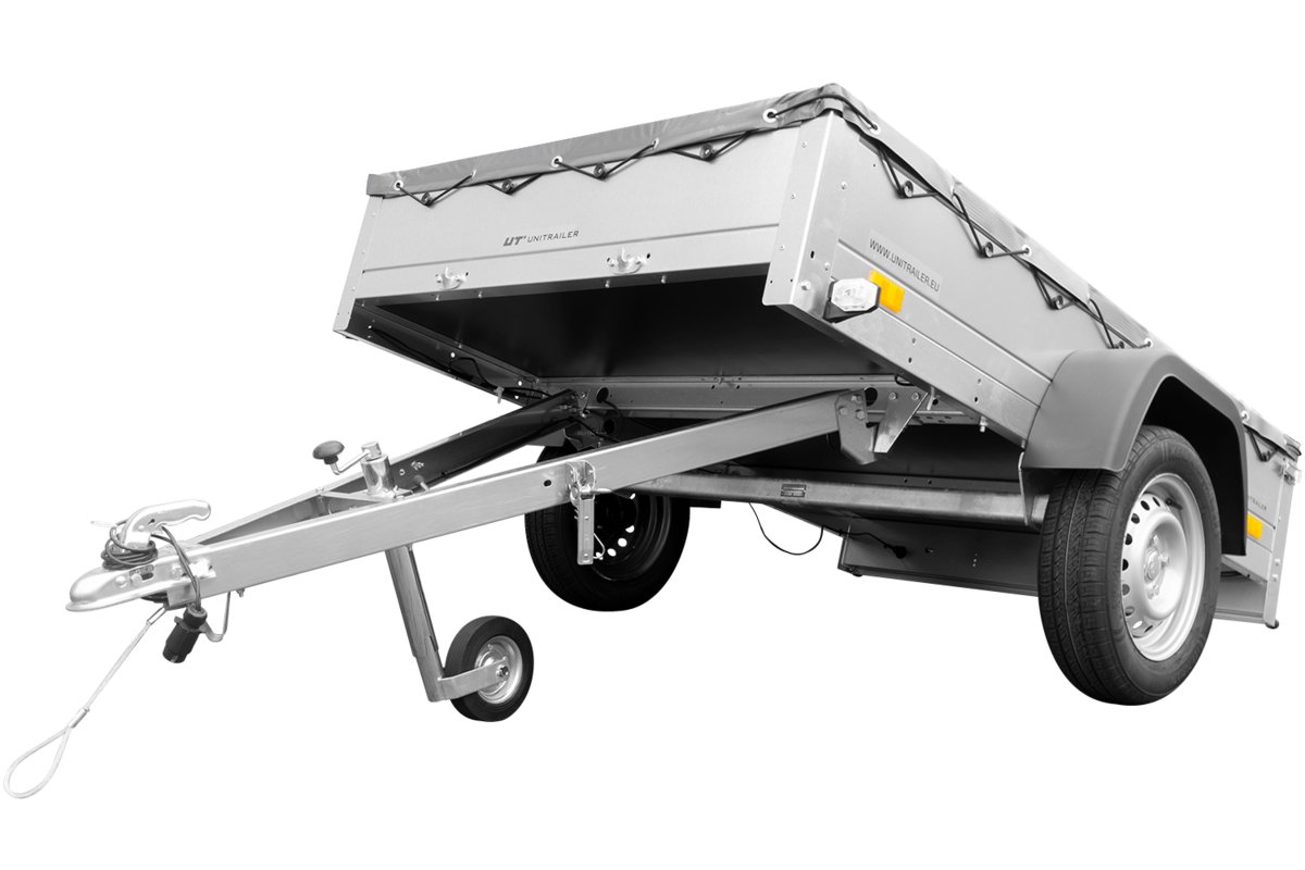 UNITRAILER Przyczepa GARDEN TRAILER 230 KIPP (NEW) z kołem podporowym i pokrowcem płaskim UT004205