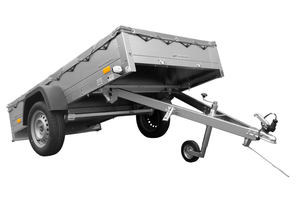 Temared sp. z o.o. PRZYCZEPA GARDEN TRAILER 230 KIPP Z KOŁEM PODPOROWYM, STELAŻEM H-0 I SZARĄ PLANDEKĄ UT004514