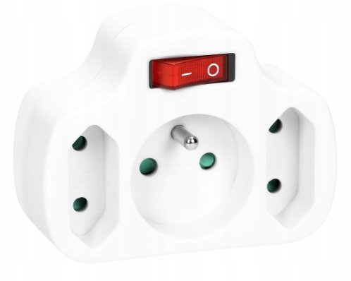 Orno Rozgałęźnik 1x2P+Z 2x2P/II z włącznikiem OR-AE-13191 biały OR-AE-13191