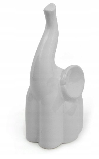 Figurka Ozdobna Słoń Ceramiczny 24 cm Biały